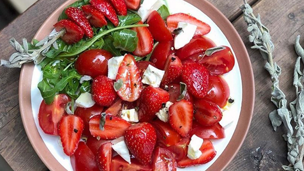 MyEpcierie Salade tomates fraises mozzarella balsamique