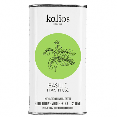Huile d'olive infusée basilic Kalios