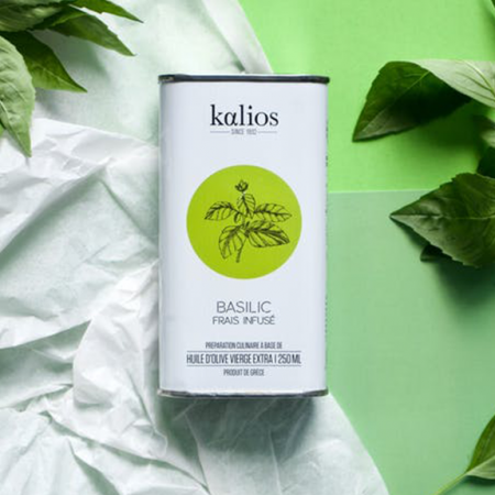 Huile d'olive infusée basilic Kalios